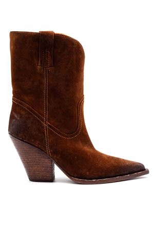 Stivaletto Texano in camoscio marrone ELENA IACHI | E3999COGNAC